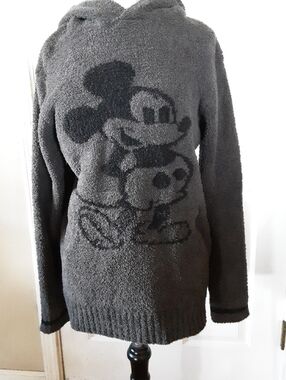 Barefoot Dreams Gray Hoodie Sweater with Mickey Graphic